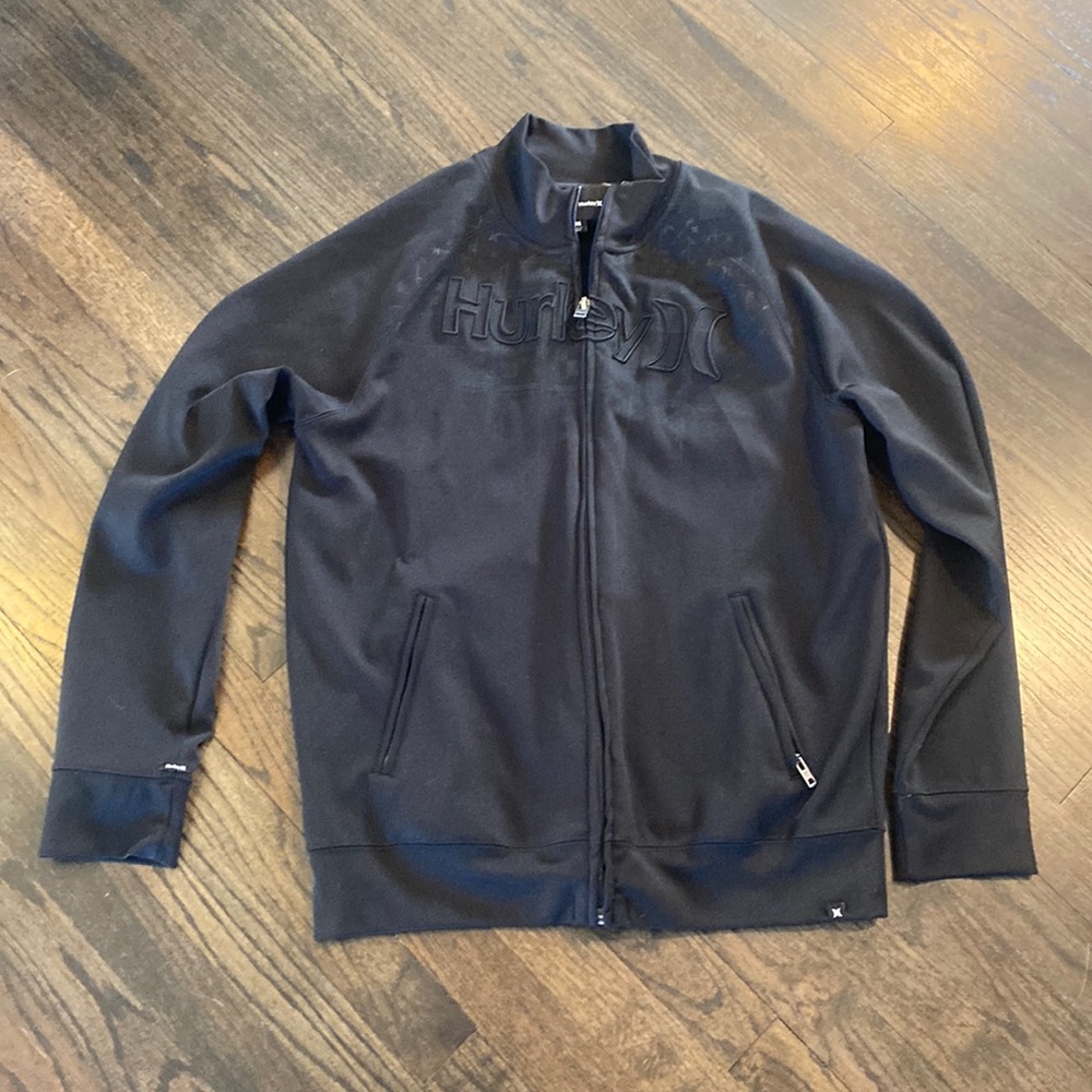 Hurley Jacket Lightweight Medium M Black EUC Zip Up